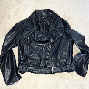 PrettyLittleThing Glossy Black Leather Jacket